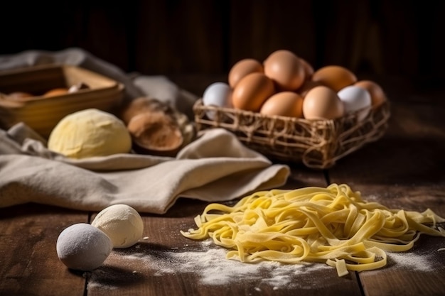 Pasta handgemachte hausgemachte Eier erzeugen Ai