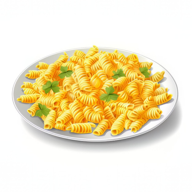 pasta en la ilustración de la placa