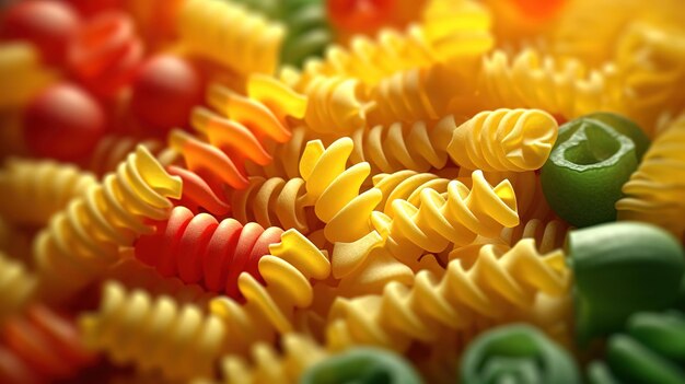 Foto pasta italiana fusilli bucati closeup generative ai