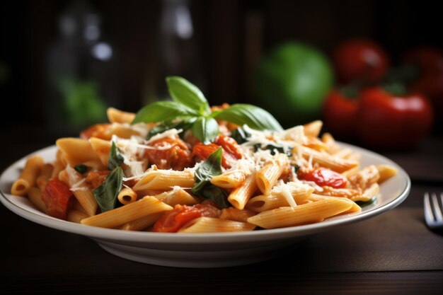 Pasta italiana Refeição de tomate Almoço Gerar Ai