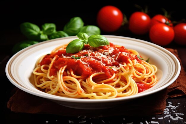 Pasta italiana y salsa de tomate