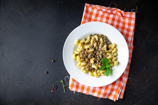 Pasta de lentejas frijoles cavatappi legumbres segundo plato comida saludable dieta snack