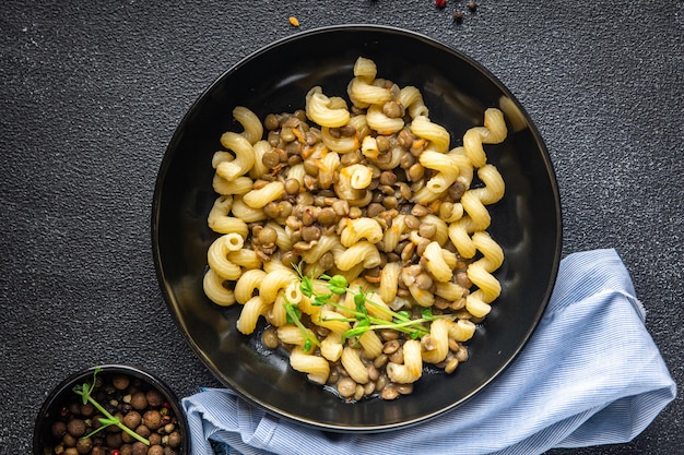 Pasta de lentejas frijoles cavatappi legumbres segundo plato comida saludable dieta snack