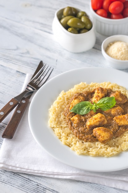 Pasta mit Korma-Sauce