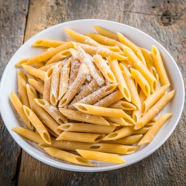 Pasta Penne Bolognese auf weißem Teller Bolognese-Sauce ist ein klassisches Gericht der italienischen Küche