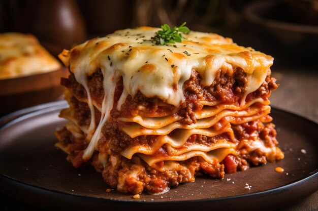 Pasta de queso horneada con carne molida y hierbas