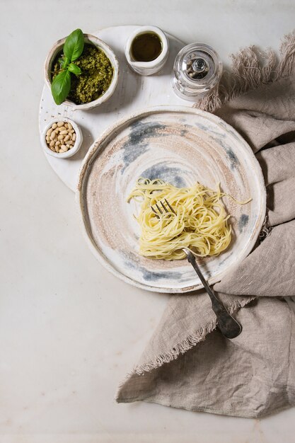 Pasta con salsa de pesto