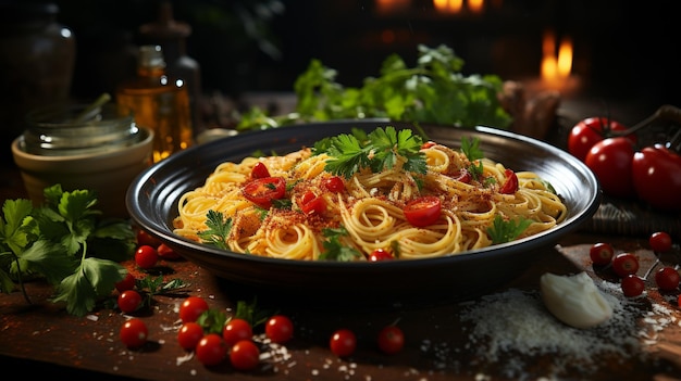 Pasta y salsa de tomate