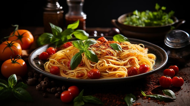 Pasta y salsa de tomate