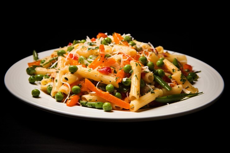 Foto pasta vegetariana primavera