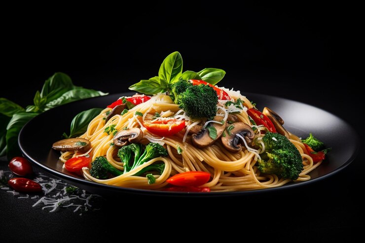 Foto pasta vegetariana primavera