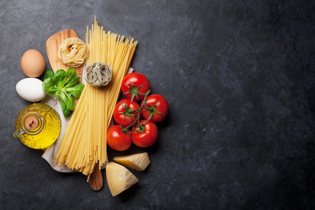 pastas e ingredientes