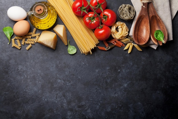 pastas e ingredientes