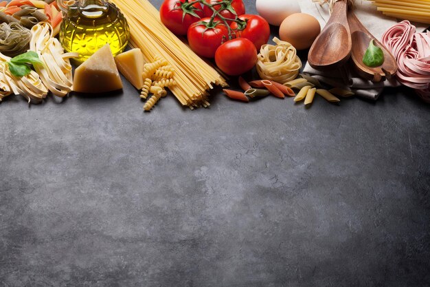 pastas e ingredientes