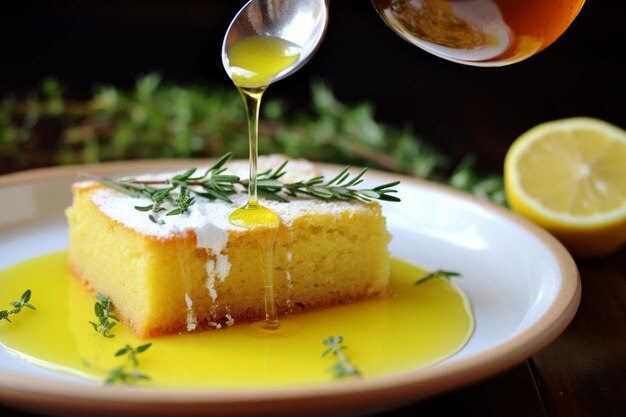 Pastel de aceite de oliva con tomillo y limón