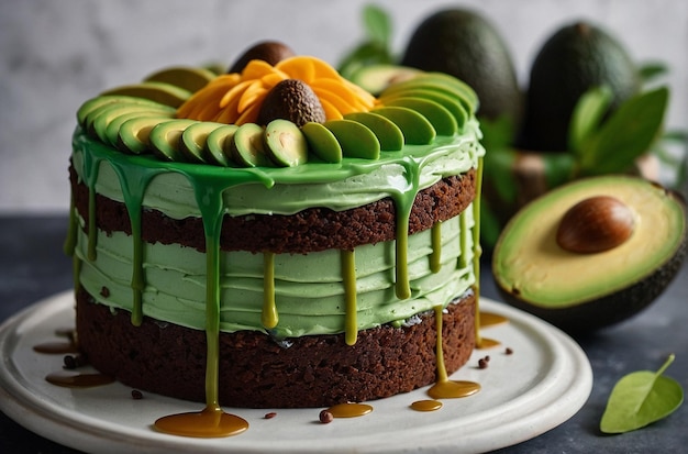 Foto pastel de aguacate para la comida de moda