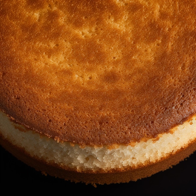 pastel arafado con una capa de crema en una superficie negra