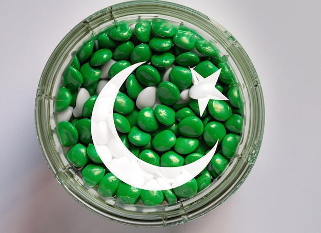 Foto pastel con la bandera de pakistán