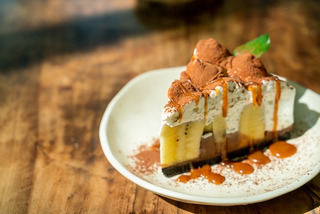 Pastel de Banoffee con caramelo