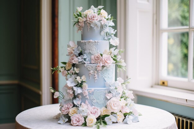 Pastel Blue Regency Wedding Um Caso de Verão de Elegância