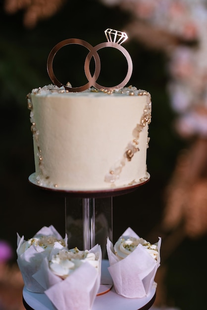 Pastel de bodas en la boda