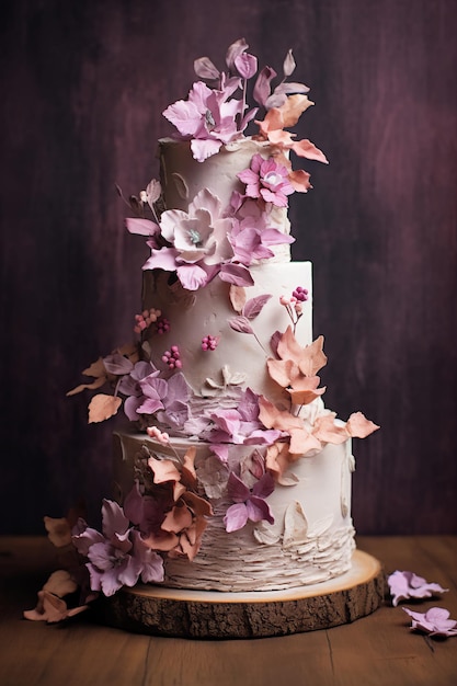 Pastel de bodas Elegancia otoñal en esplendor estacional