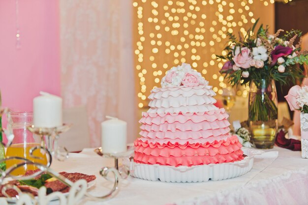 Pastel de bodas de tres colores 5756