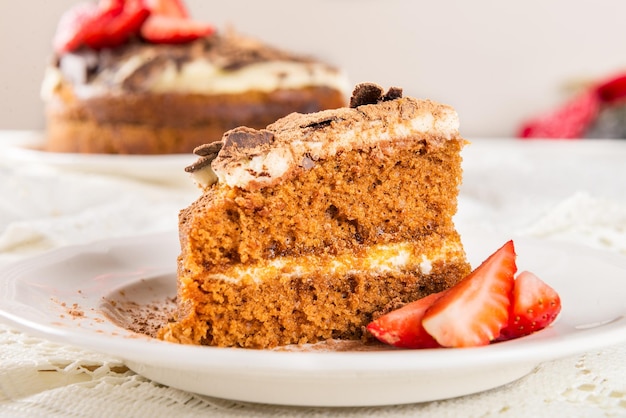 Pastel de café Fresas y Café