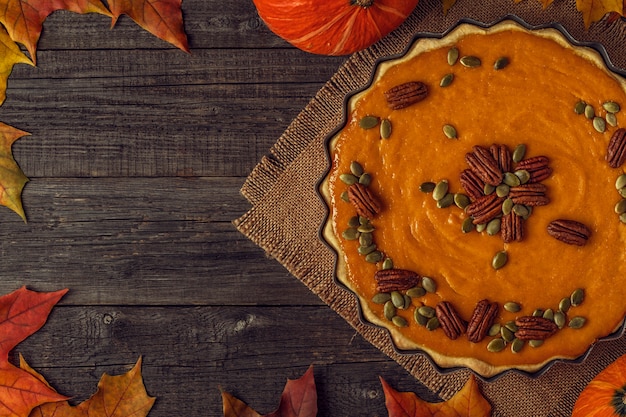 Pastel de calabaza casero para Acción de Gracias