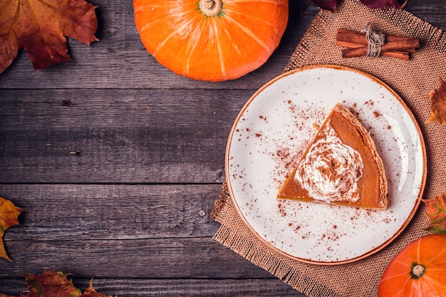 Pastel de calabaza casero para Acción de Gracias