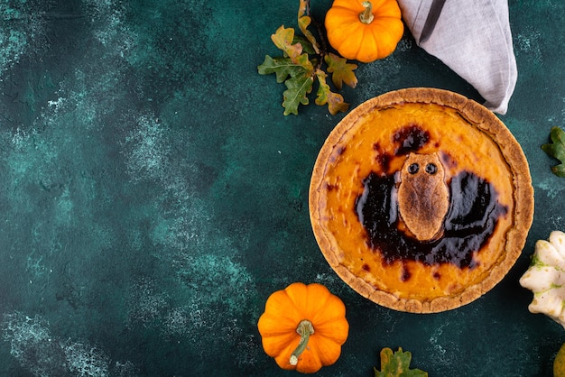 Pastel de calabaza comida tradicional de otoño