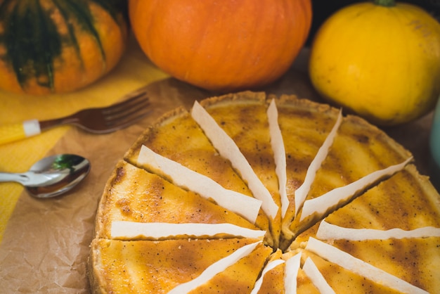 Pastel de calabaza con dulce otoñal