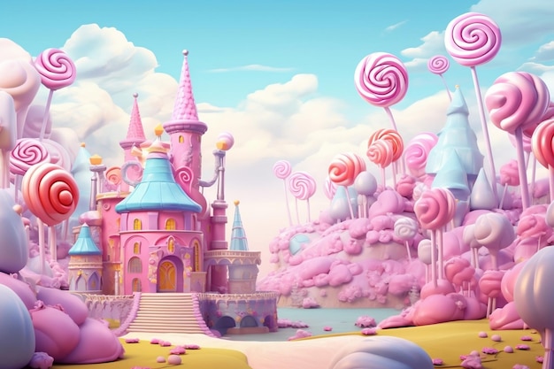 Pastel Candyland con IA generativa de Ice Castle