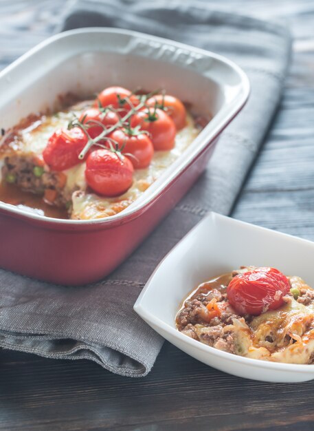 Pastel de carne de mozzarella