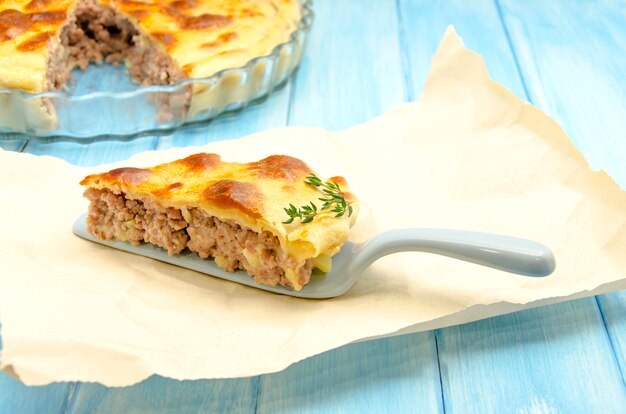 Pastel de carne típico de Navidad canadiense