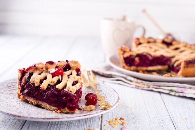 Pastel casero de cereza