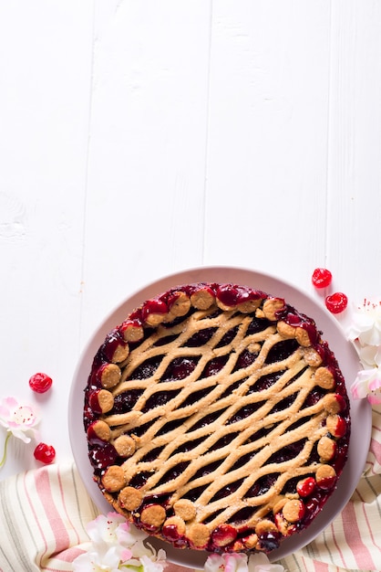 Pastel casero de cereza