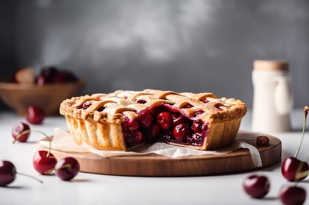 Pastel de cereza dulce y sabroso Generado ai