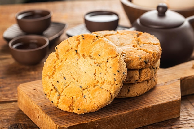 Pastel chino de nueces de té y crujiente