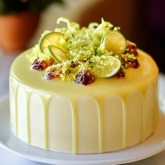 Pastel de chocolate blanco de lima