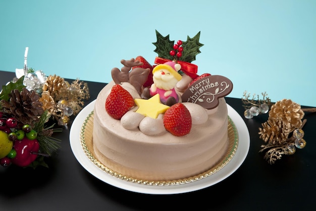 Pastel de chocolate crudo Navidad