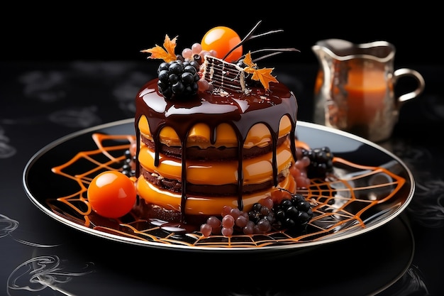 Pastel con chocolate para el día de Halloween