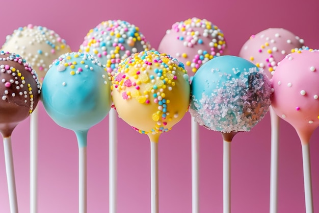 Un pastel de chocolate festivo con un primer plano de caramelos rociados