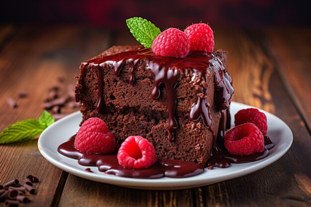 Pastel de chocolate con un poco de azúcar en polvo