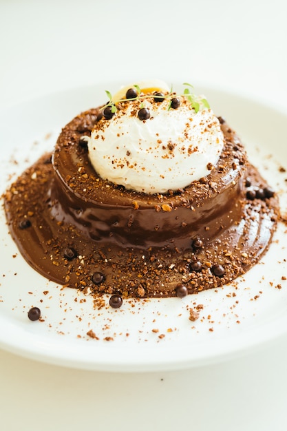 Pastel de chocolate y pudín