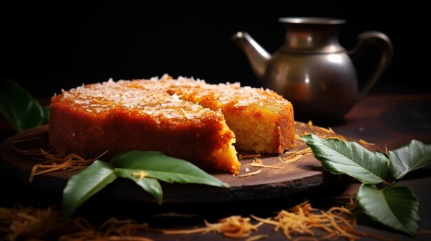 Pastel de coco con infusión de Jagge de Sri Lanka