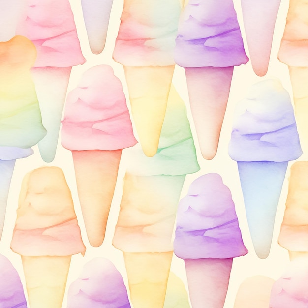 Foto pastel color helado fondo helado acuarela de patrones sin fisuras papel pintado lindo telón de fondo