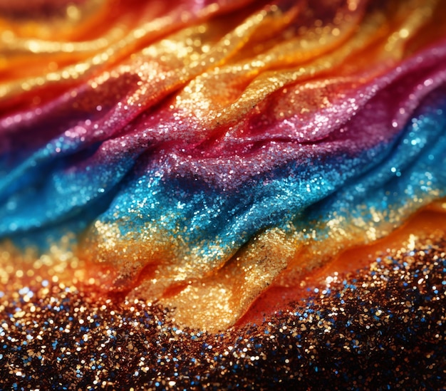 Foto pastel de colores brillantes con un arco iris de glaseado en la parte superior generativo ai