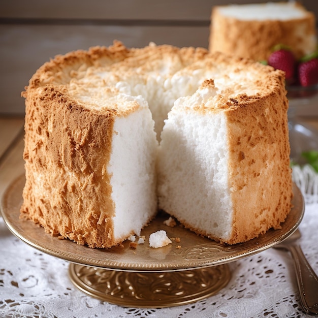 Pastel de comida de ángulo fresco