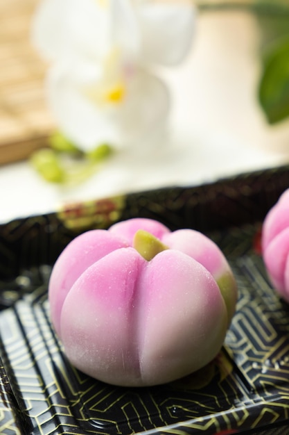 Pastel de confitería tradicional japonés wagashi